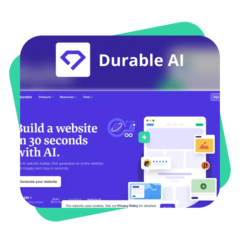 ساخت سایت با هوش مصنوعی Durable